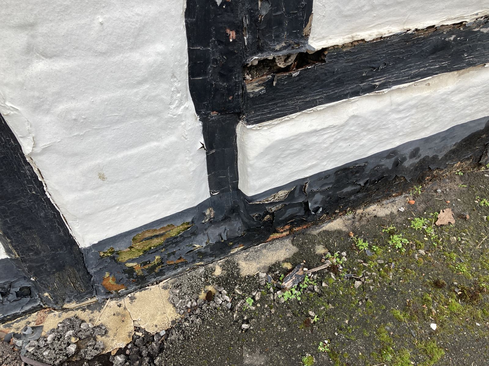 Rotten sole plate at the base of the timber frame, photo 5 of 6